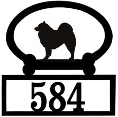 Sweeney Ridge Samoyed Custom House Number Sign