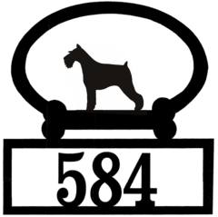 Sweeney Ridge Schnauzer Custom House Number Sign