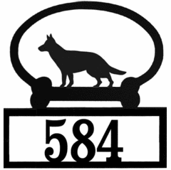 Sweeney Ridge German Shepherd Custom House Number Sign