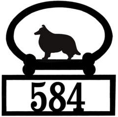 Sweeney Ridge Shetland Sheepdog Custom House Number Sign