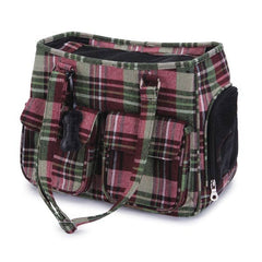 East Side Collection Herringbone Plaid Pet Carrier