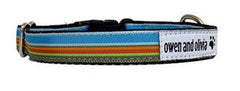 Owen & Olivia Sky Blue, Baby Blue & Tangerine Dog Collar