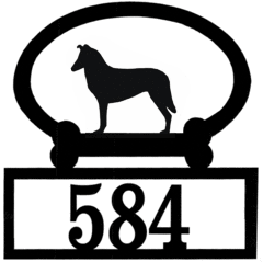 Sweeney Ridge Smooth Collie Custom House Number Sign