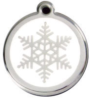 Red Dingo Stainless Steel & Enamel Snowflake Dog ID Tag
