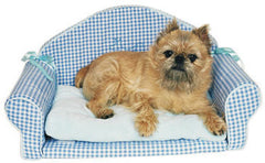New York Dog Blue Gingham Sofa Bed
