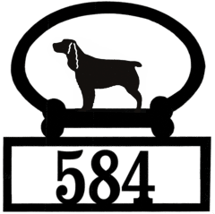 Sweeney Ridge Springer Spaniel Custom House Number Sign