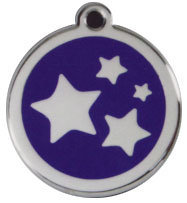 Red Dingo Stainless Steel & Enamel Stars Dog ID Tag