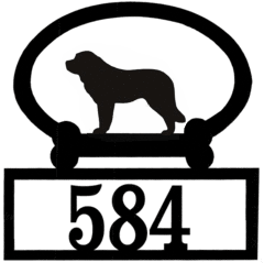 Sweeney Ridge Saint Bernard Custom House Number Sign