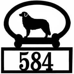 Sweeney Ridge Bernese Mountain Dog Custom House Number Sign