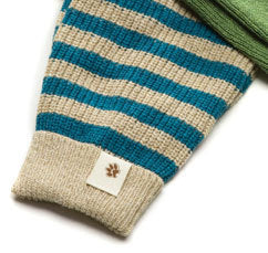 West Paw Teal Stripe Reknitz Dog Sweater