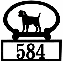 Sweeney Ridge Border Terrier Custom House Number Sign