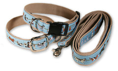 Belted Cow Blue Tug of Dog Collar
