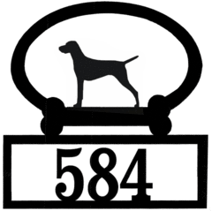 Sweeney Ridge Vizsla Custom House Number Sign