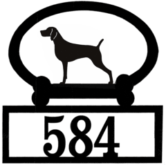 Sweeney Ridge Weimaraner Custom House Number Sign