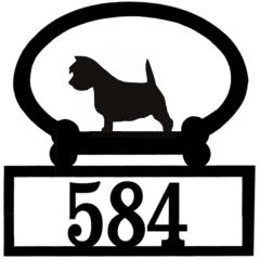 Sweeney Ridge Westie Custom House Number Sign