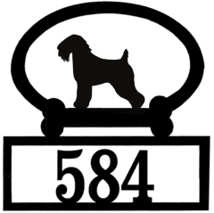 Sweeney Ridge Wheaten Terrier Custom House Number Sign