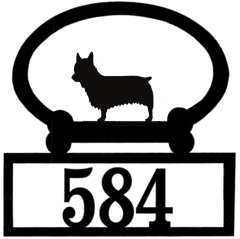 Sweeney Ridge Yorkshire Terrier (Pet Clip) Custom House Number Sign